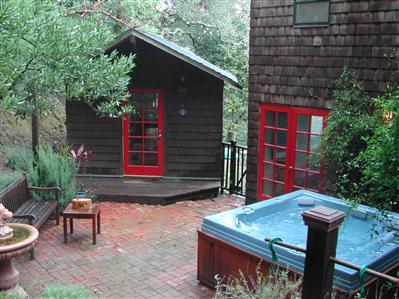 27 Holly Road Fairfax, CA 94930 - Photo 7 of 11 a view of a backyard with sitting area