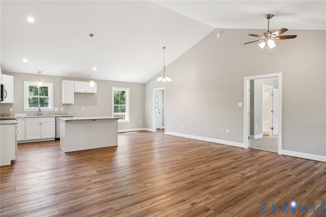 527 Salem Church Road Cumberland, VA 23040 - Photo 5 of 33 a view of kitchen with granite countertop cabinets and wooden floor