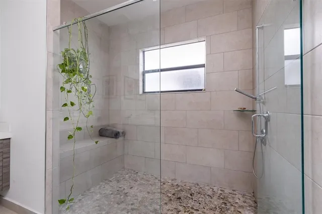 a bathroom with a shower