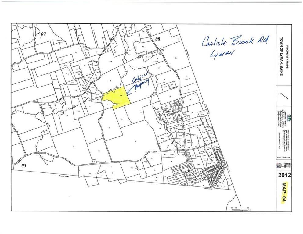 Map 4-lot Map 4-lot Carlisle Brook Road Lyman, ME 04002 - Photo 1 of 1 Photo