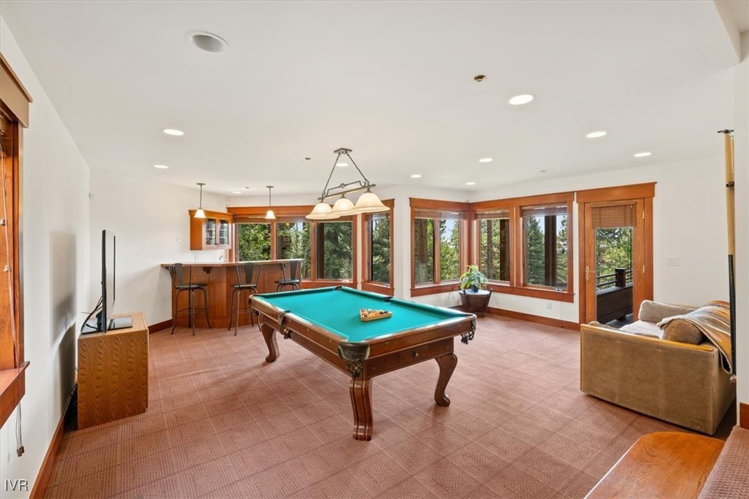371 Mountain Lake Court Incline Village, NV 89451 - Photo 29 of 50 Lower Entertaining Area w/ Pool Table and Wet Bar