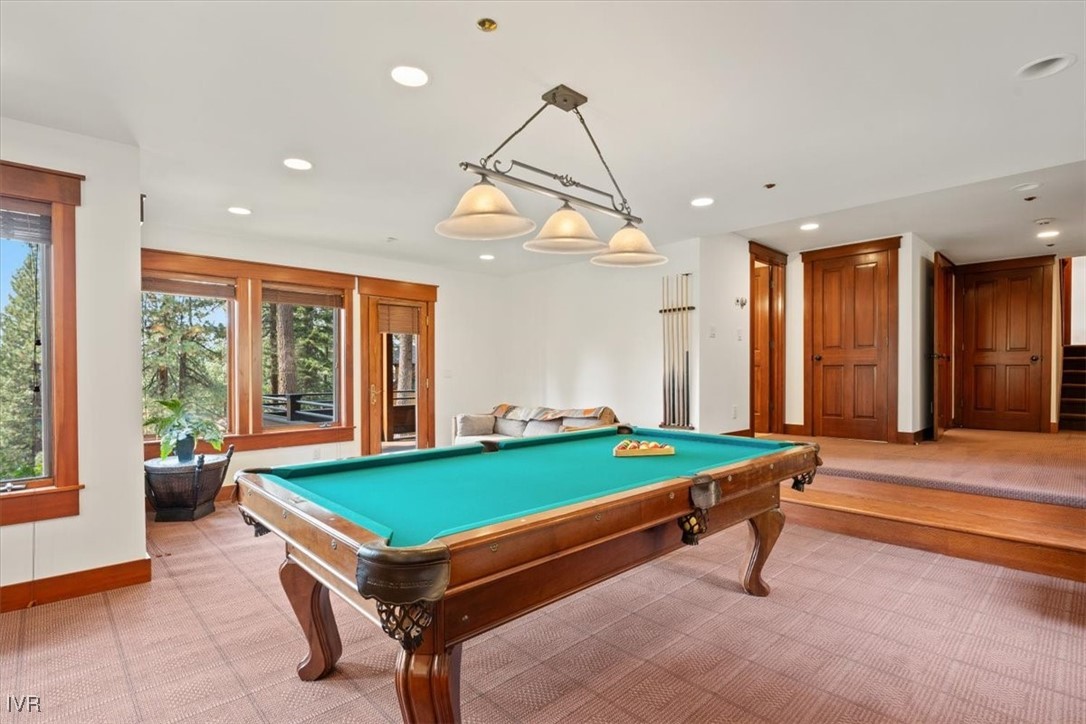371 Mountain Lake Court Incline Village, NV 89451 - Photo 30 of 50 Lower Entertaining Area w/ Pool Table and Wet Bar