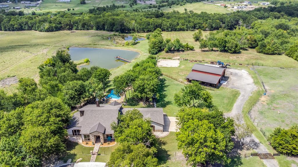 626 Lone Tree Road Nevada, TX 75173 - Photo 36 of 40 an aerial view of a house with pool garden and outdoor seating
