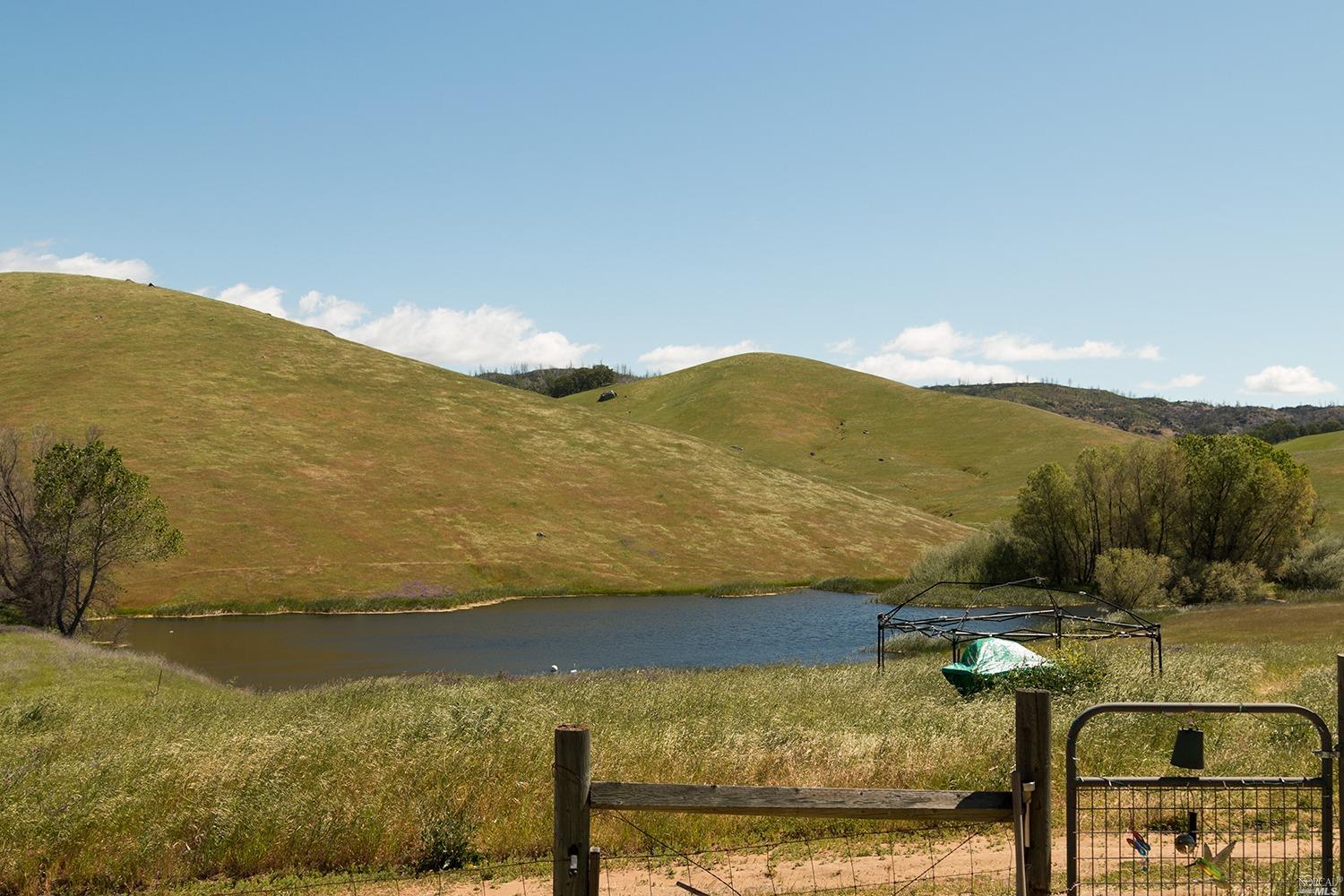 a view of a lake with a mountain