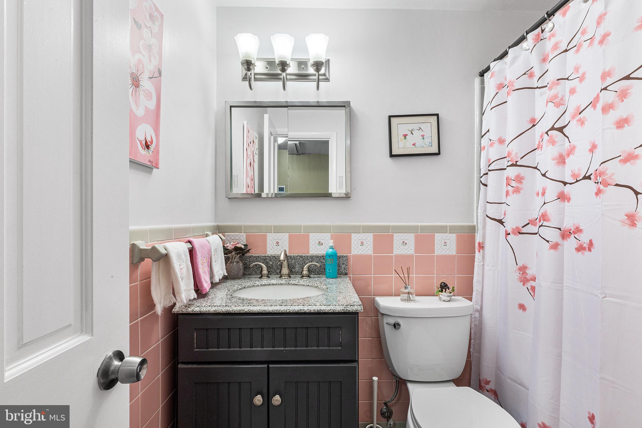 331 North Lehigh Circle Swarthmore, PA 19081 - Photo 26 of 32 a bathroom with a granite countertop toilet sink and mirror