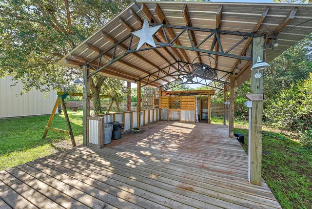 a view of a house with wooden floor
