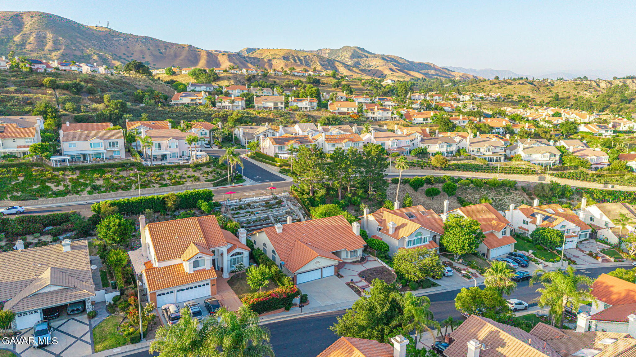 19809 Winged Foot Way Porter Ranch, CA 91326 - Photo 51 of 70 an aerial view of residential houses with outdoor space and river