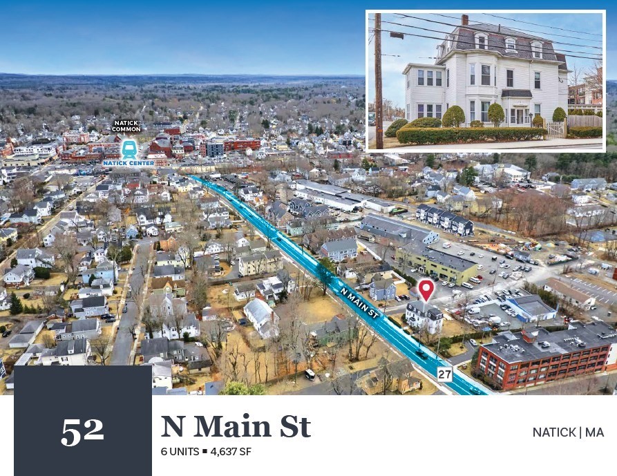 52 North Main Street Natick, MA 01760 - Photo 1 of 25 an aerial view of residential houses with outdoor space