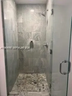 a bathroom with a shower