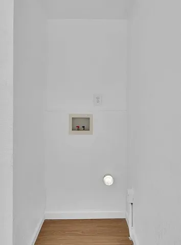 a view of a small space with window