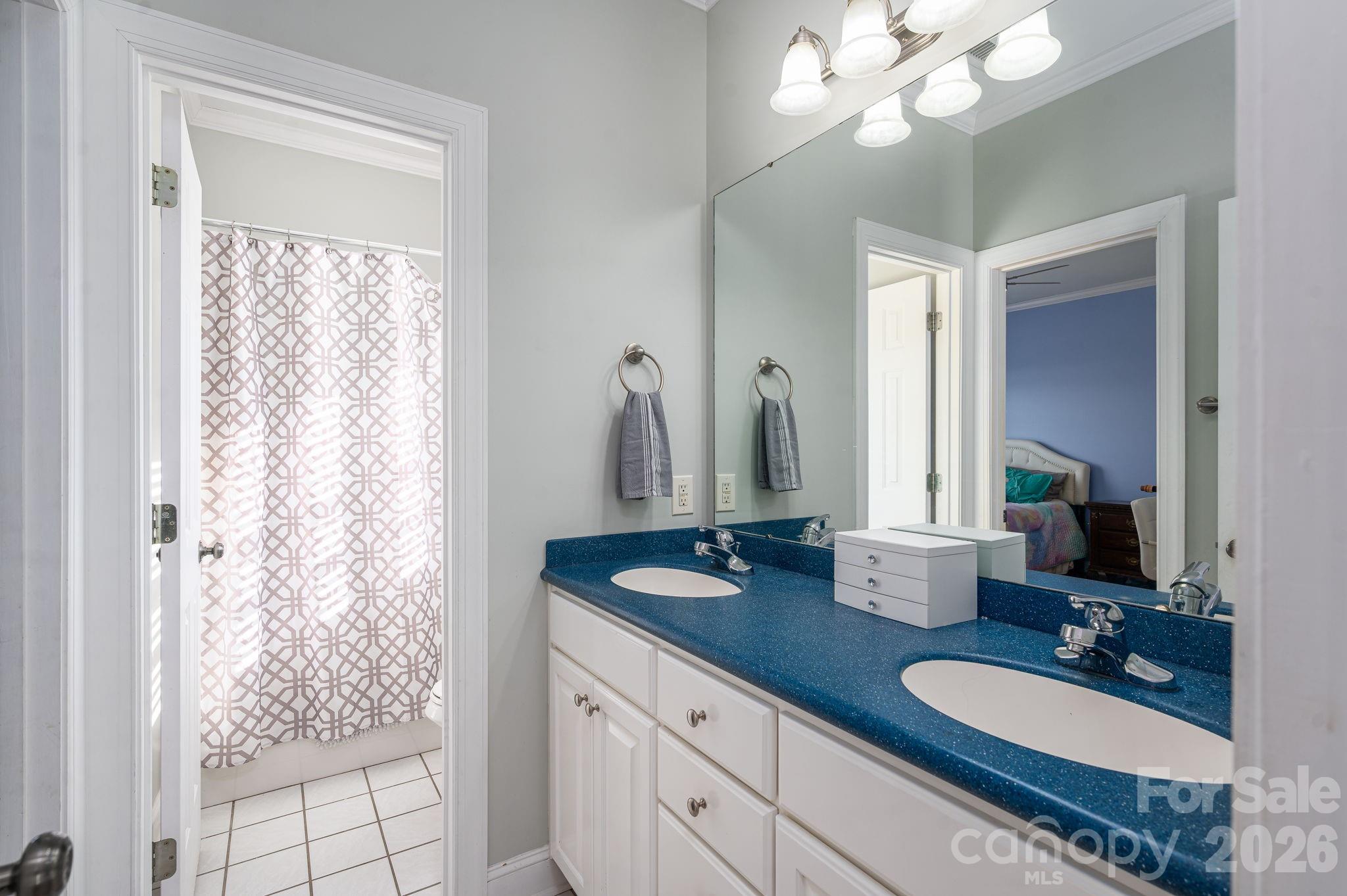 2616 Nicklaus Court Conover, NC 28613 - Photo 19 of 48 a bathroom with double vanity and a mirror
