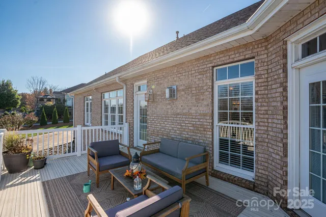 a view of a garden and lake