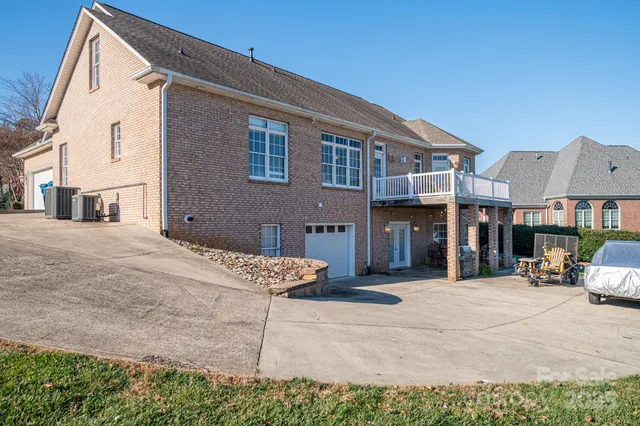front view of a house with a deck