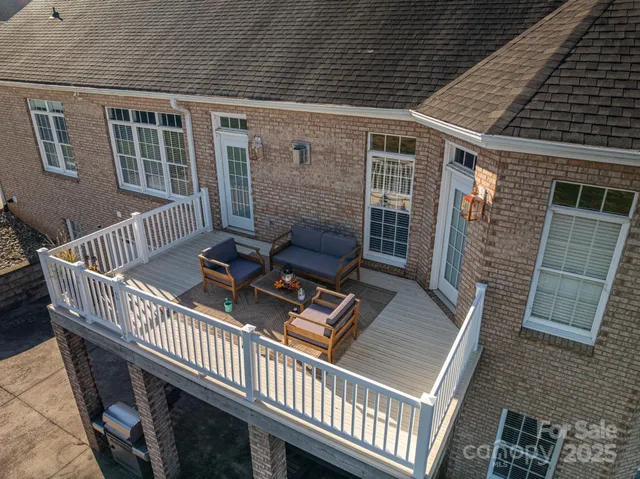 a view of roof and wooden floor