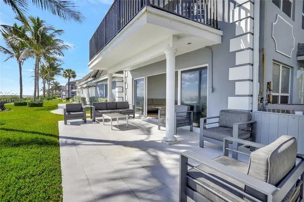 a view of a lake with a big yard