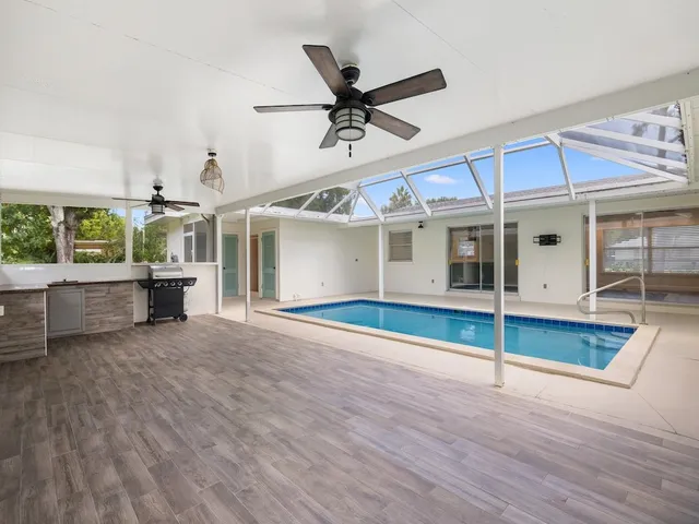 a view of wooden door