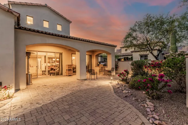 a view of a city with mountains in the background