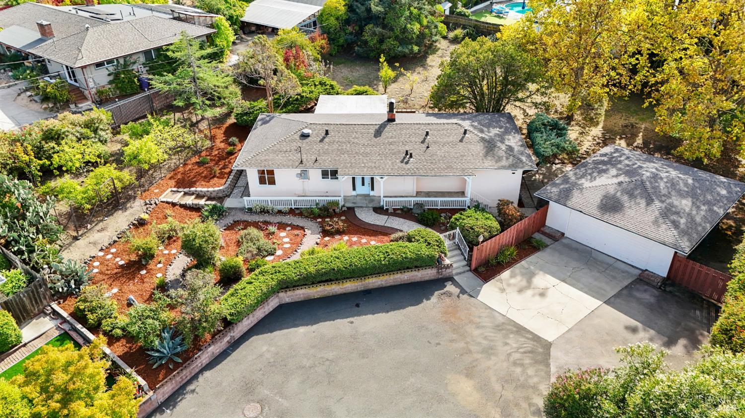 23 Valley View Court El Sobrante, CA 94803 - Photo 2 of 69 Single level home on large lot! .73 (some sources say .75) acre lot! Two-car garage on right.