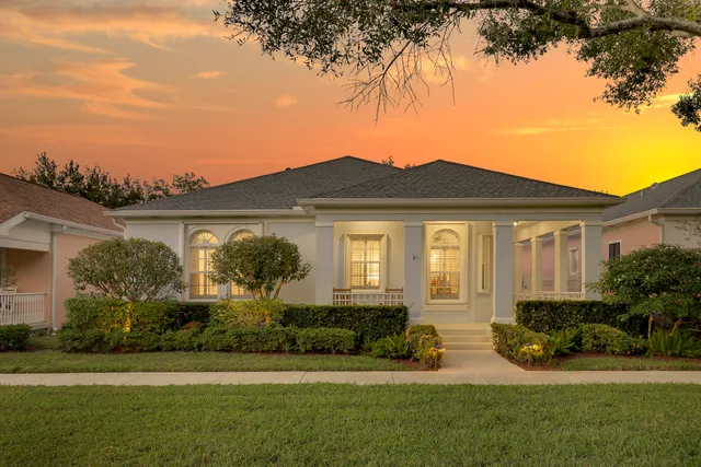 a view of a porch with a porch