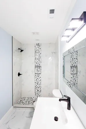 a bathroom with a shower