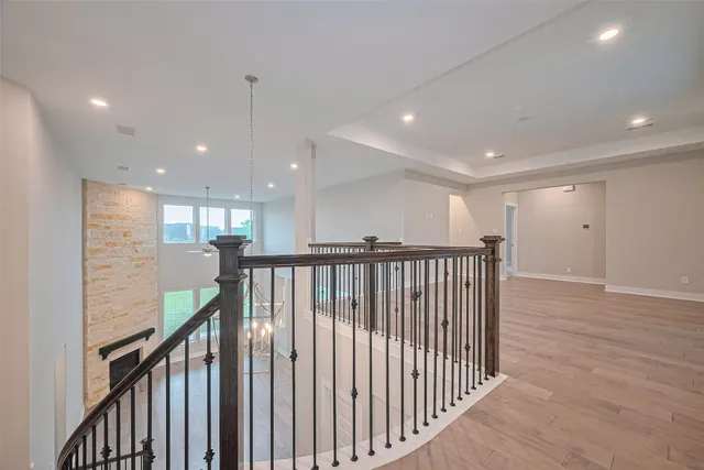 a view of hallway with stairs