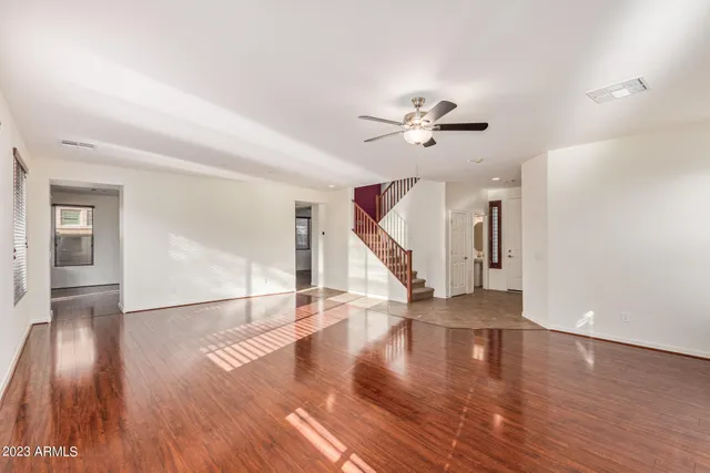 a view of entryway with wooden floor