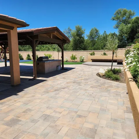 a view of outdoor space with swimming pool