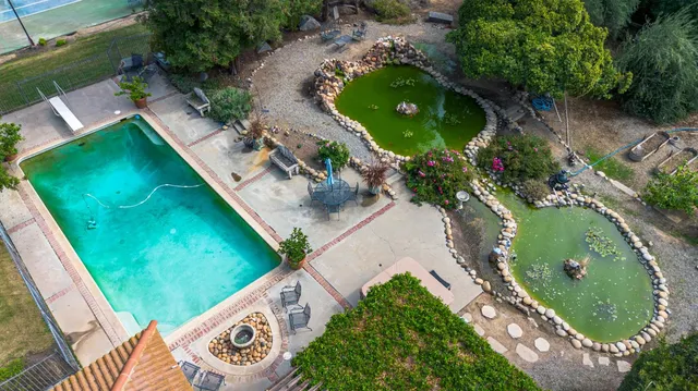 an aerial view of a residential houses