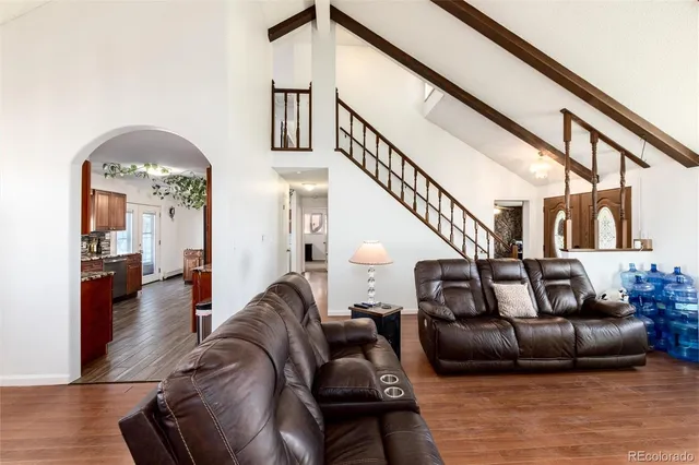 a living room with furniture