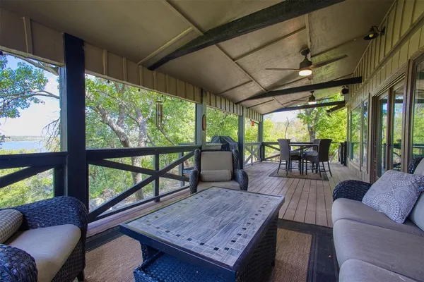 a living room with furniture