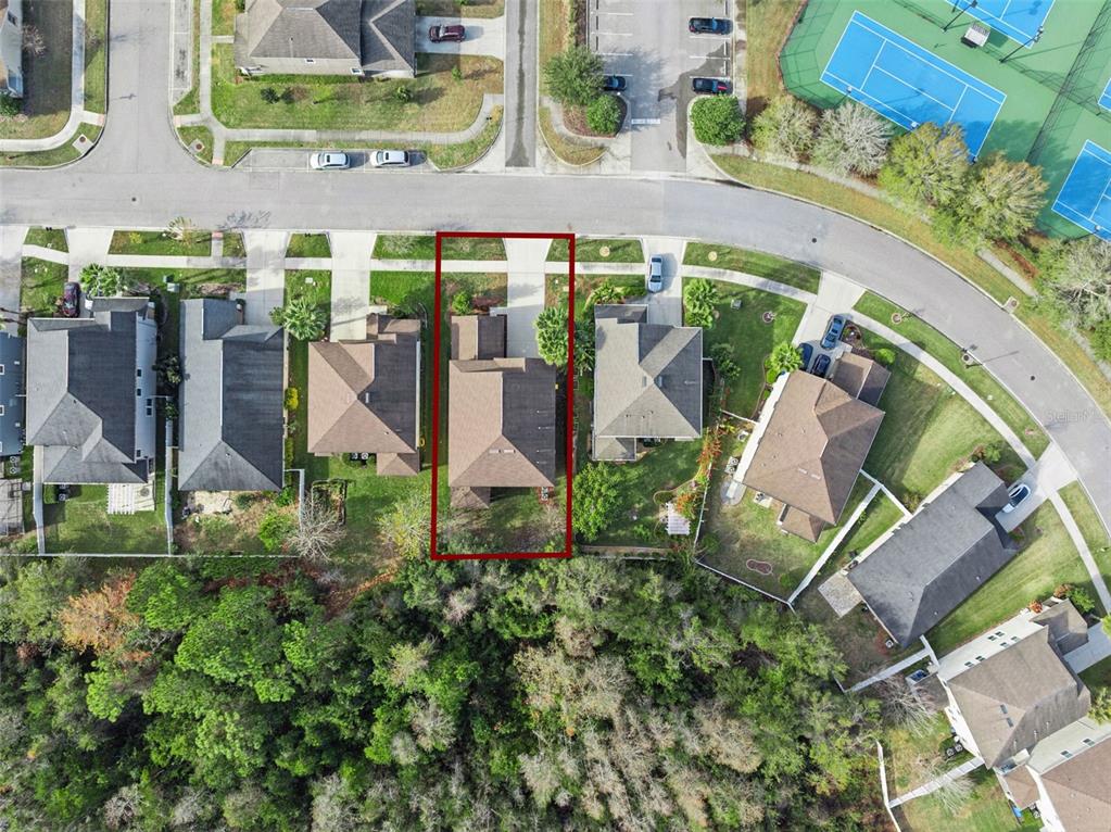 8816 Shady Pavillion Court Land O Lakes, FL 34637 - Photo 57 of 64 an aerial view of multiple houses with yard