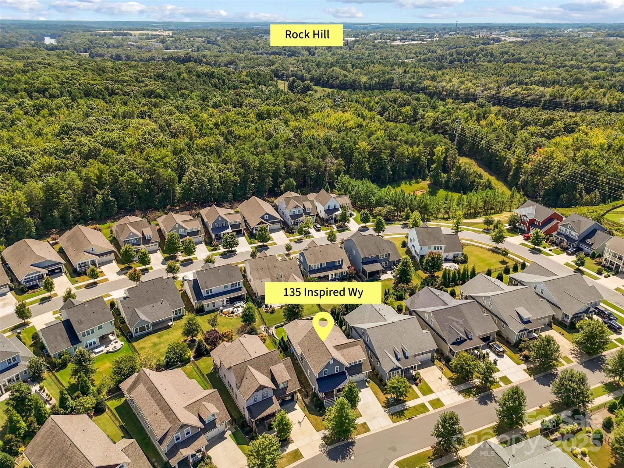 135 Inspired Way Fort Mill, SC 29708 - Photo 42 of 48 an aerial view of residential houses with outdoor space