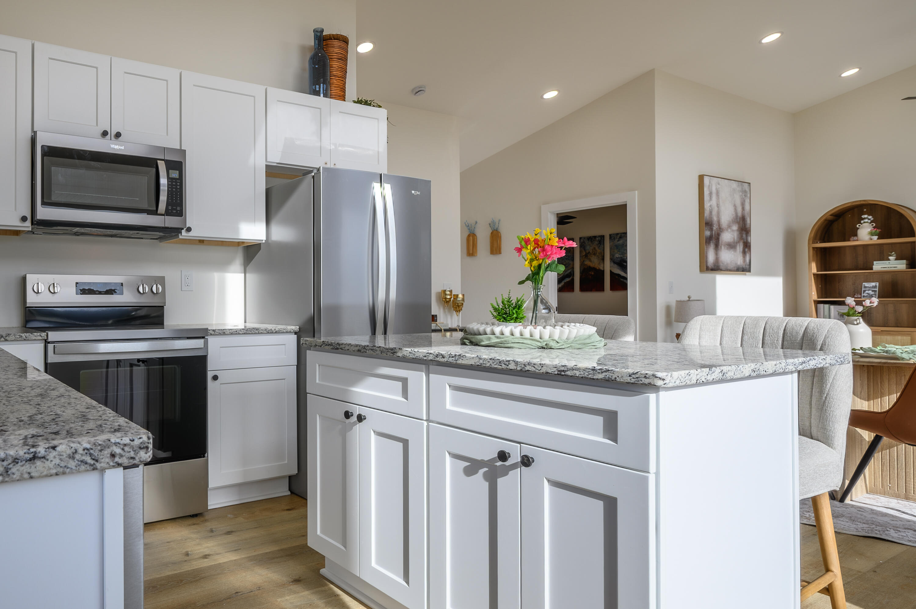 320 Grace Lane Northeast Riner, VA 24149 - Photo 25 of 33 a kitchen with stainless steel appliances granite countertop a sink stove and refrigerator