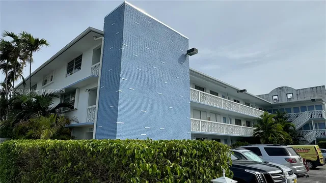 a front view of a building with balcony
