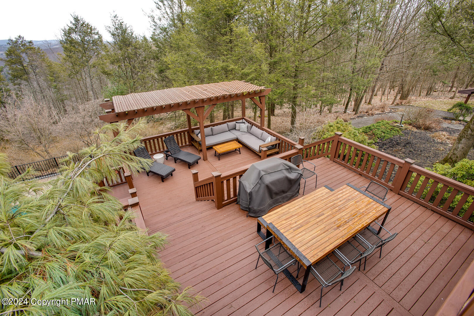 85 Starview Lane Wapwallopen, PA 18660 - Photo 56 of 102 a view of a roof deck with wooden floor and fence