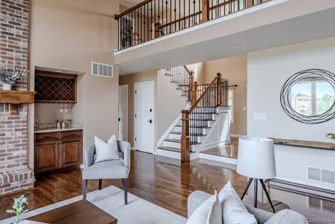 a living room with furniture