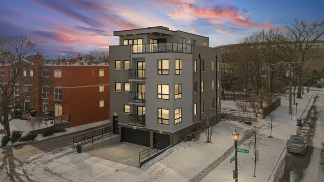 a front view of a building