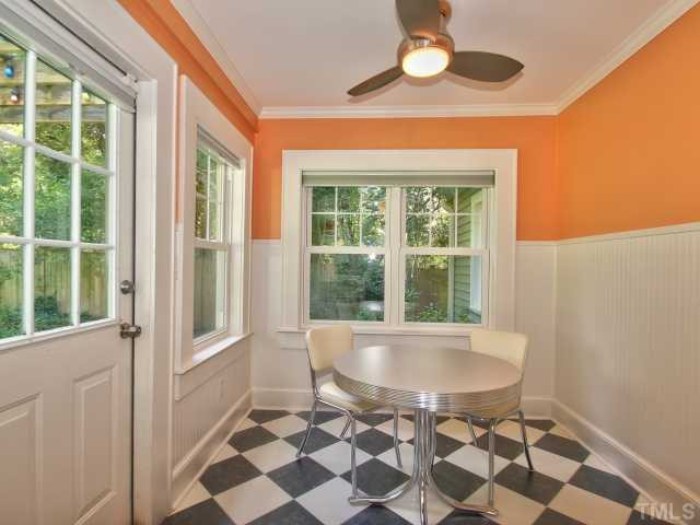 2710 Kilgore Avenue Raleigh, NC 27607 - Photo 10 of 24 Check out the adorable parquet floors in the kitchen and breakfast rooms. Breakfast area has 4' beadboard trim, ceiling fan and access to deck