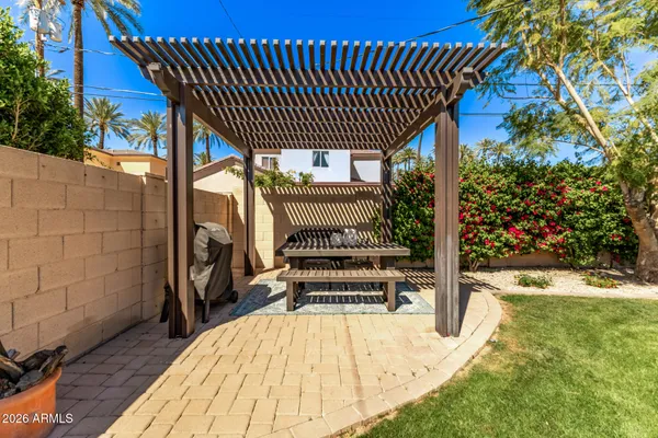 a view of porch with seating space
