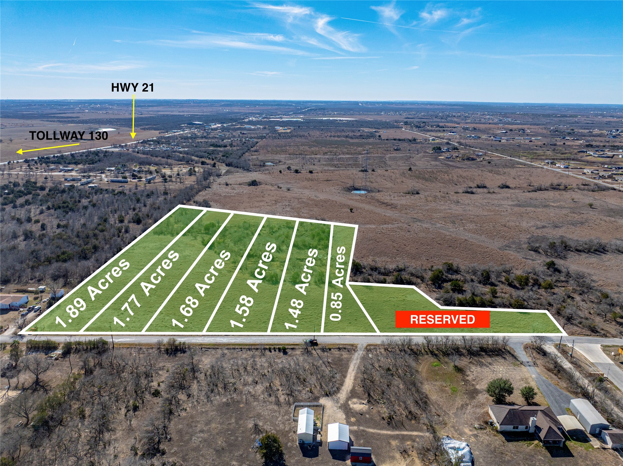 Tbd Tbd Lane Kyle, TX 78640 - Photo 6 of 6 Overview of rural landscape with property boundaries highlighted