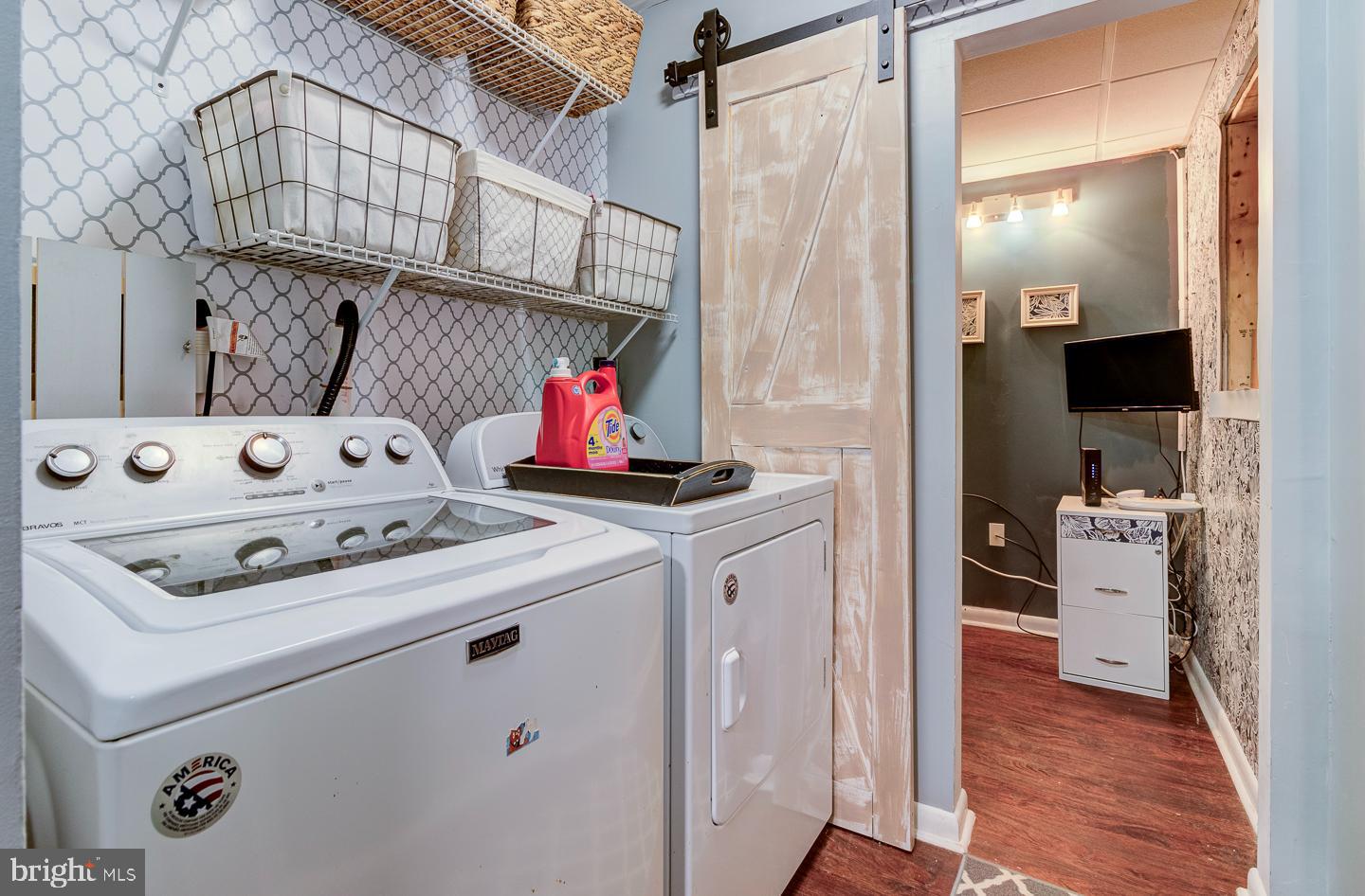 21 Louise Court Rising Sun, MD 21911 - Photo 22 of 25 a utility room with dryer washer and a view of living area