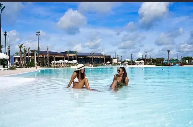 a park view with a lake view