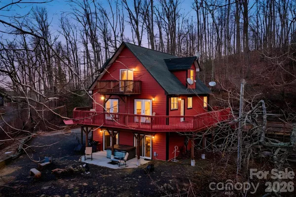 a view of a large building with large windows