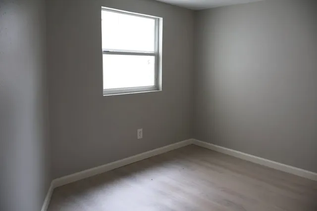 an empty room with a window