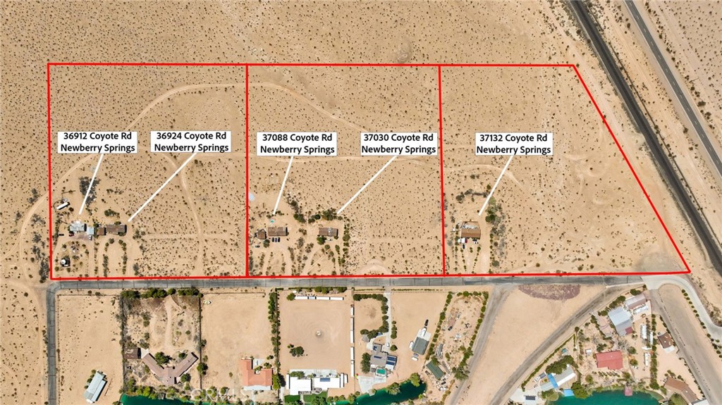 37132 Coyote Lake Road Newberry Springs, CA 92365 - Photo 2 of 45 Direct Overview 3 Parcels & 5 Homes on Coyote Lake Rd (Paved)