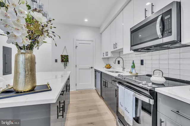 a living room with furniture