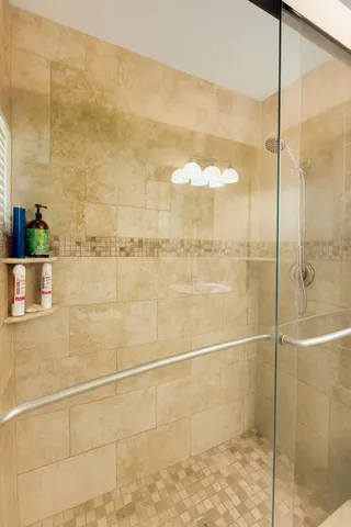 a bathroom with a shower