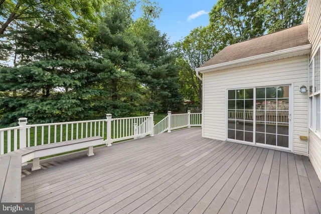 a view of a wooden deck