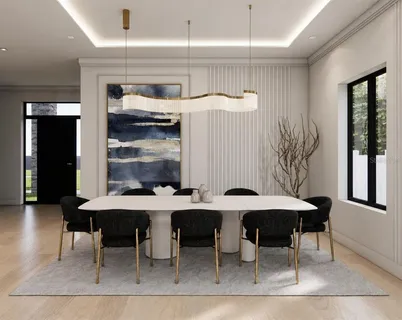 a kitchen with a table and chairs in it