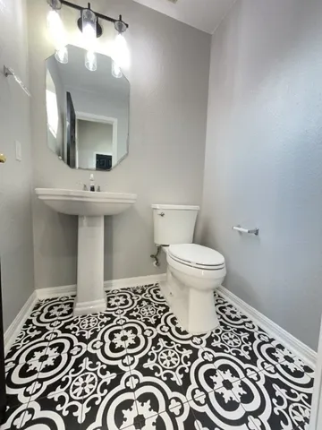 a bathroom with a sink and a toilet
